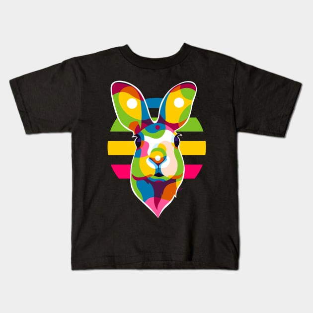 Colorful Bunny Head Kids T-Shirt by wpaprint